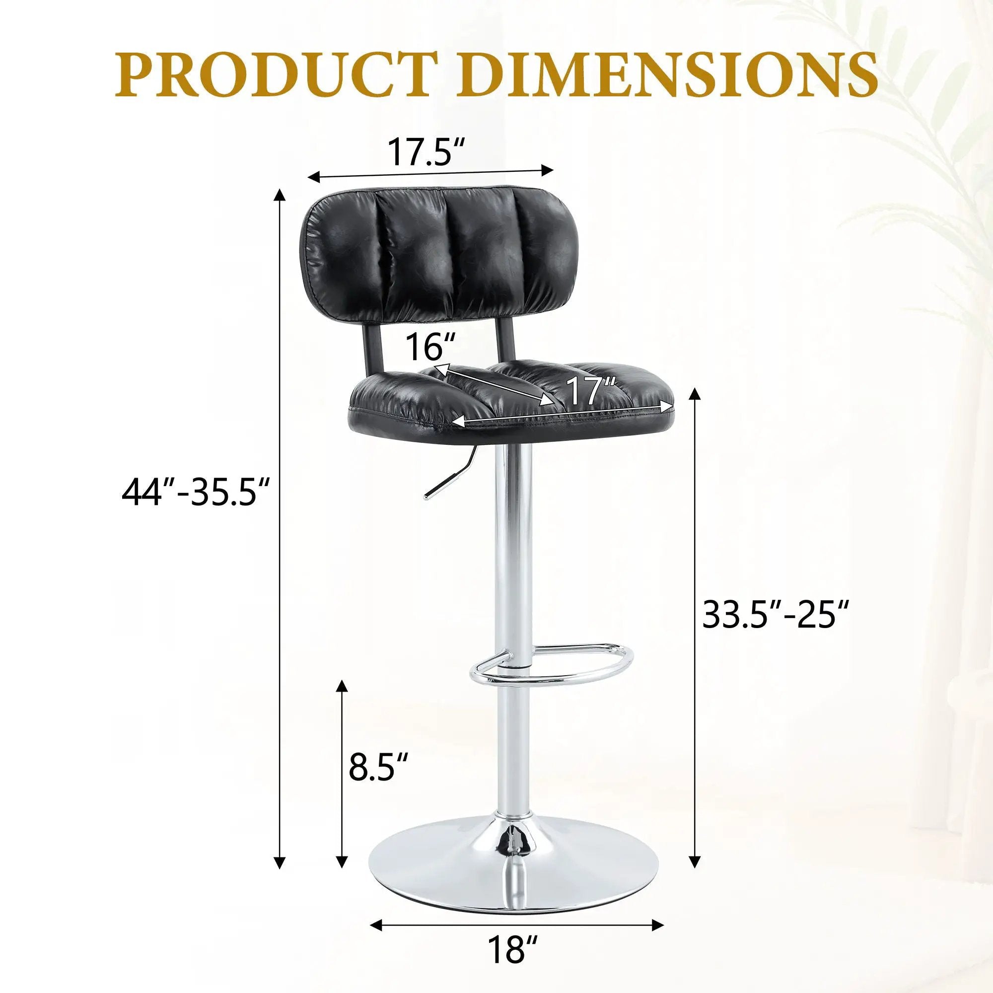 Adjustable Height Bar Stools With Footrest For Kitchen Island (Set of 2) by Unique Piece Furniture