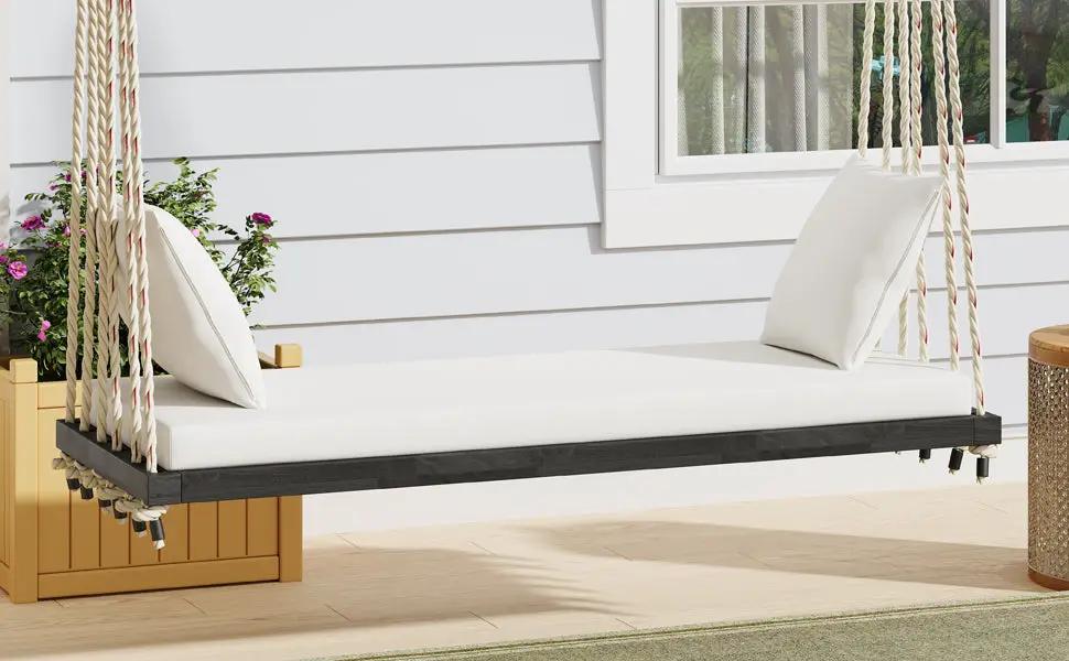 TOPMAX Patio Wooden Swing Chair by HouseOfZazla