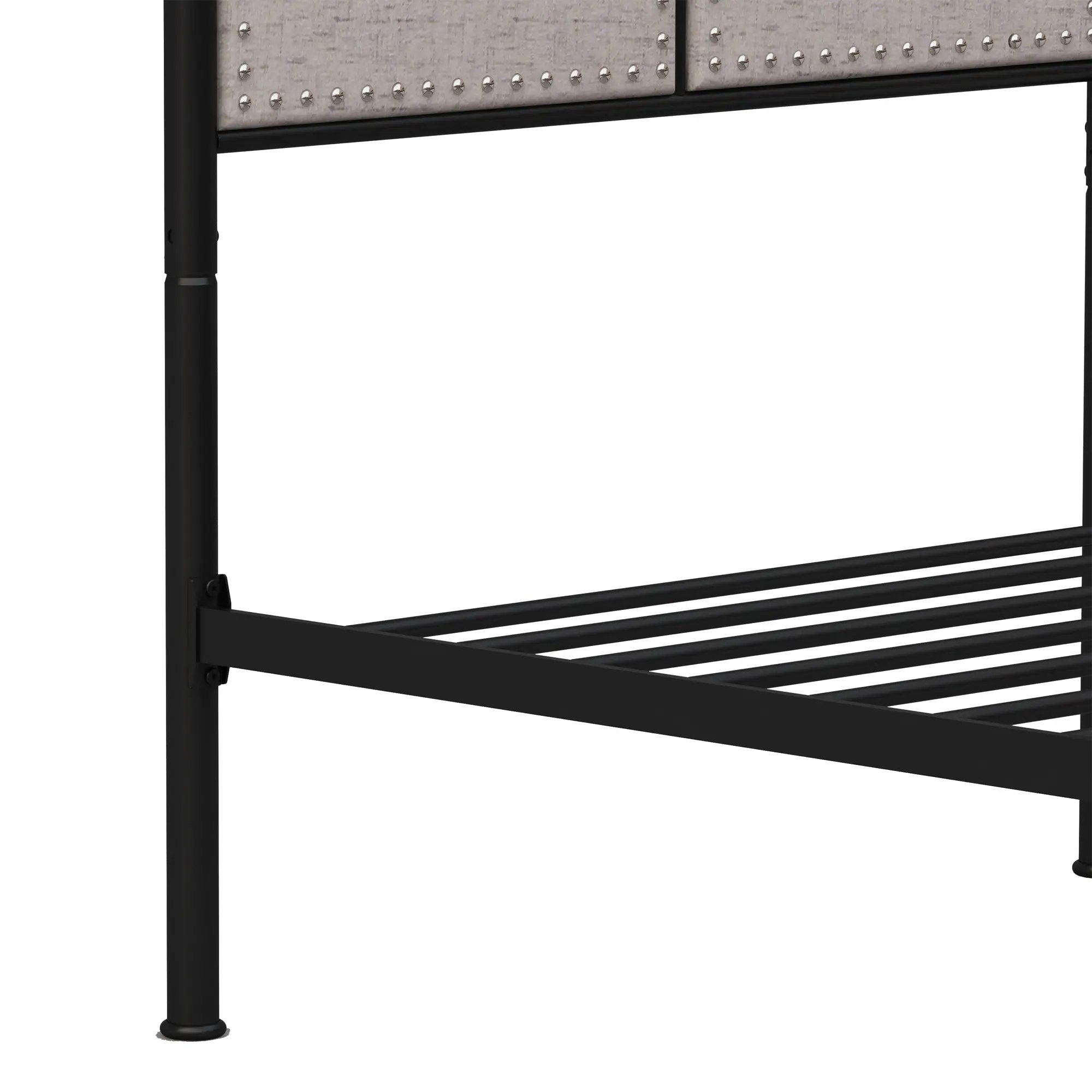 Twin Size Linen Upholstered Platform Metal Bed Frame with Fabric Headboard and Footboard by HouseOfZazla