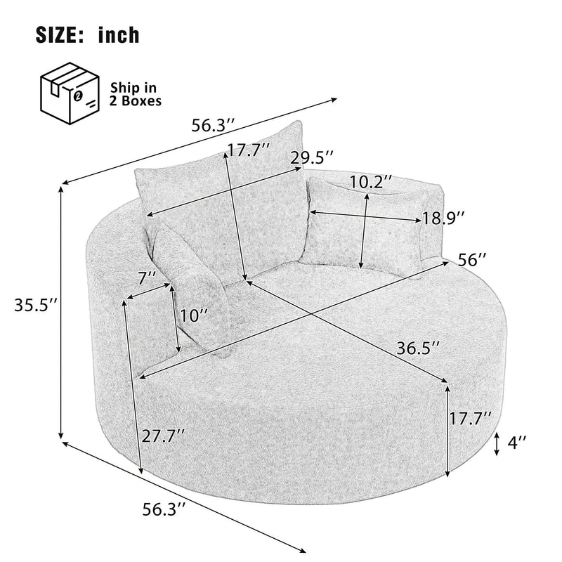 360° Swivel Accent Barrel Chair With 3 Removable Pillows For Living Room by HouseOfZazla