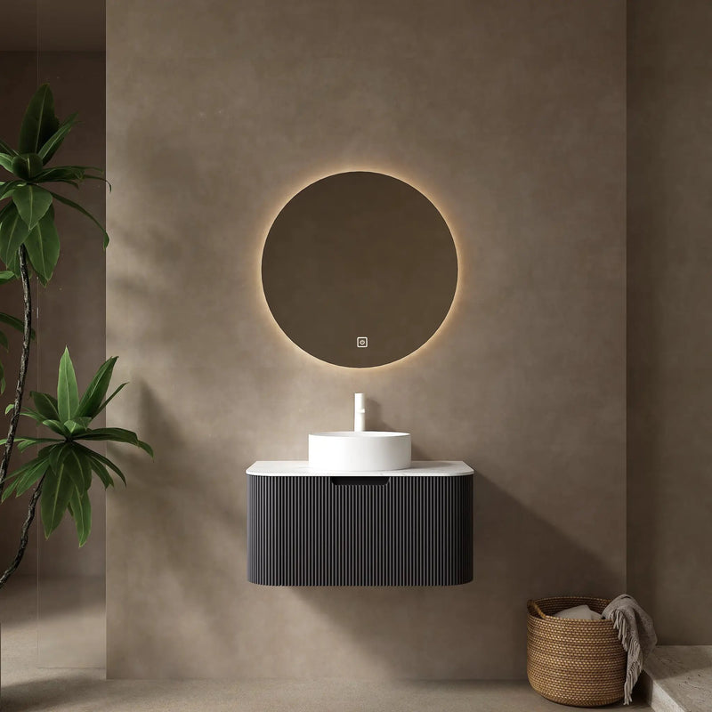 DINA 30" Bathroom Vanity & Sink with Floating Curved Edges by HouseOfZazla