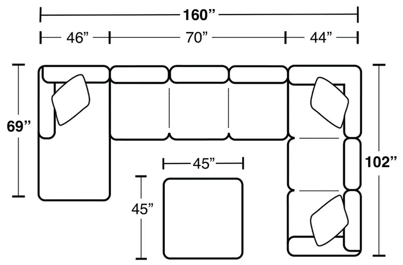 Royce - Sectional With Cocktail Ottoman by Unique Piece Furniture