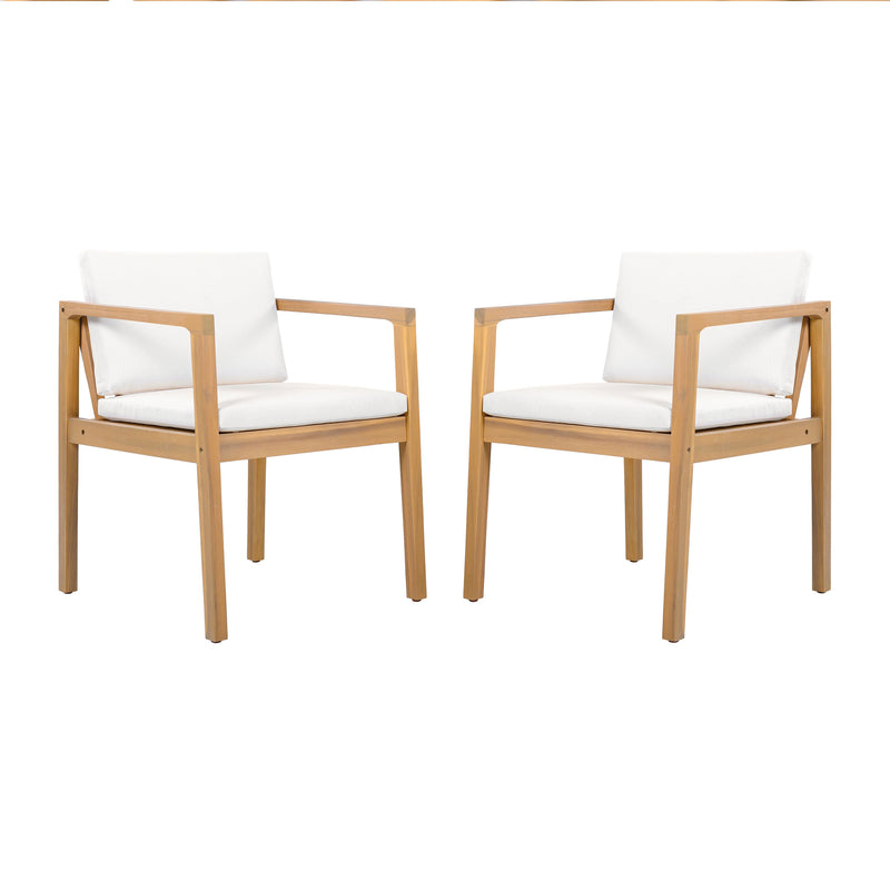 Outdoor Dining Chairs (Set of 2) with Acacia Wood Frame by HouseOfZazla