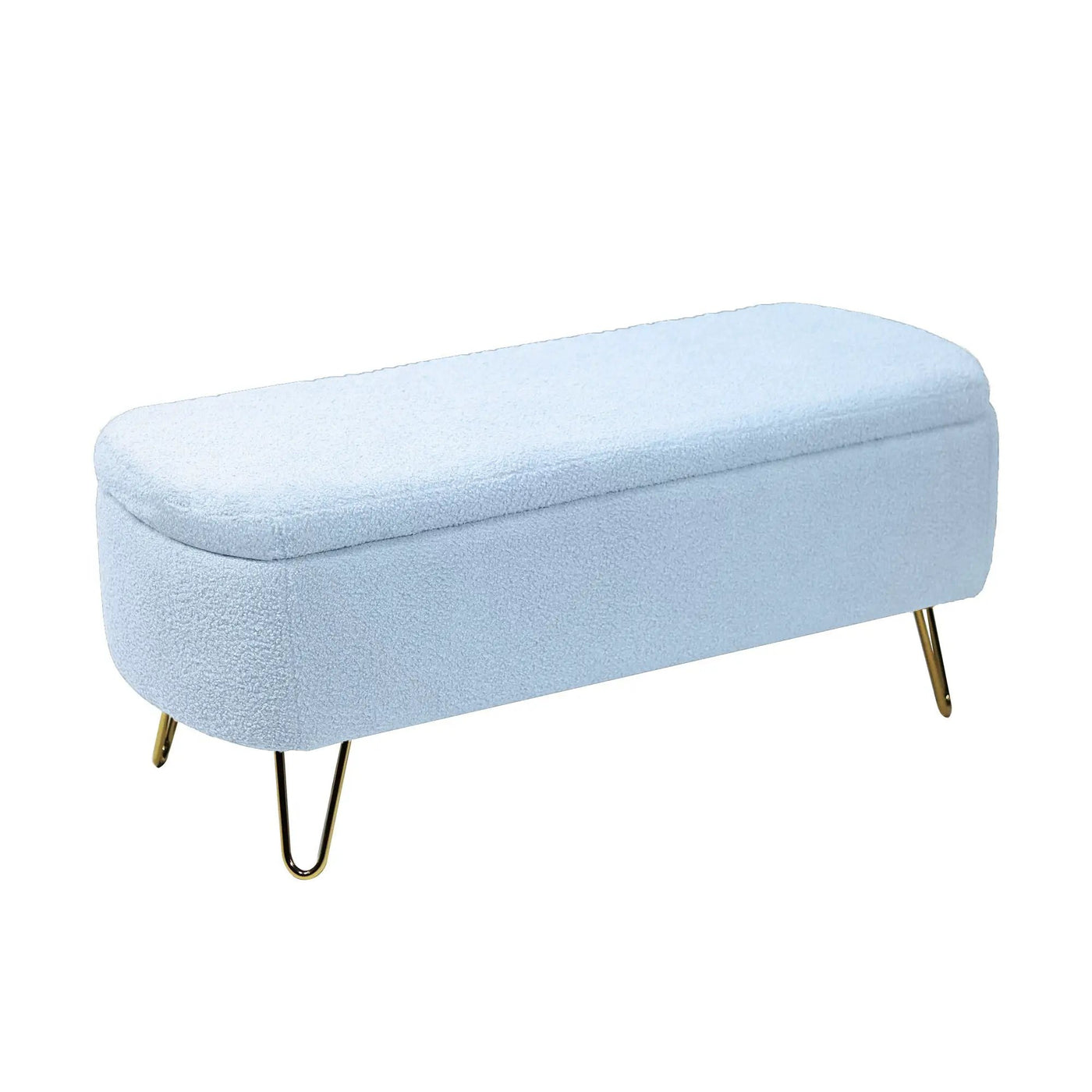 Storage Ottoman Bench For End Of Bed Legs, Modern Camel Faux Fur Entryway Bench Upholstered Padded With Storage For Living Room Bedroom by HouseOfZazla