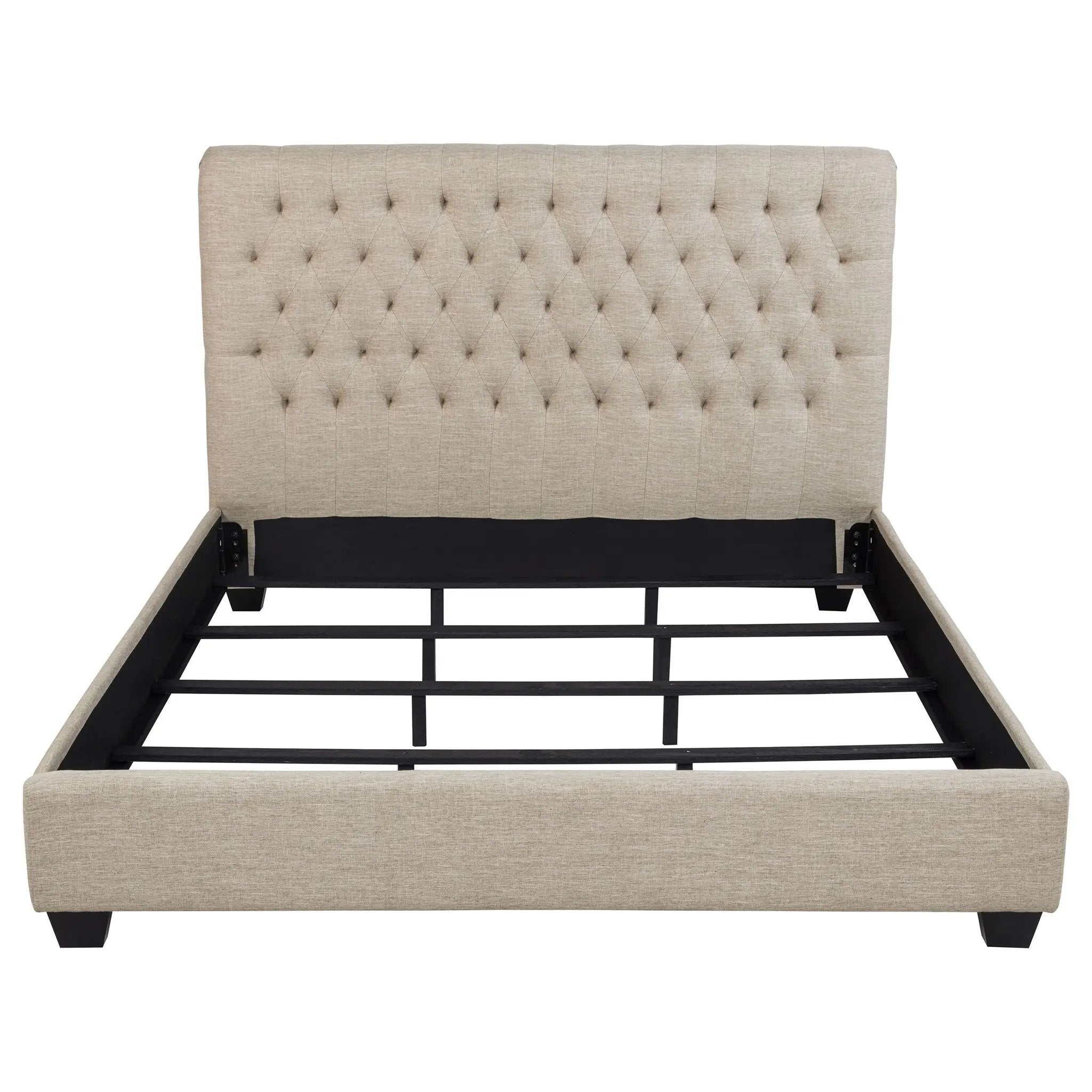 Chloe Upholstered California King Panel Bed Oatmeal by Unique Piece Furniture