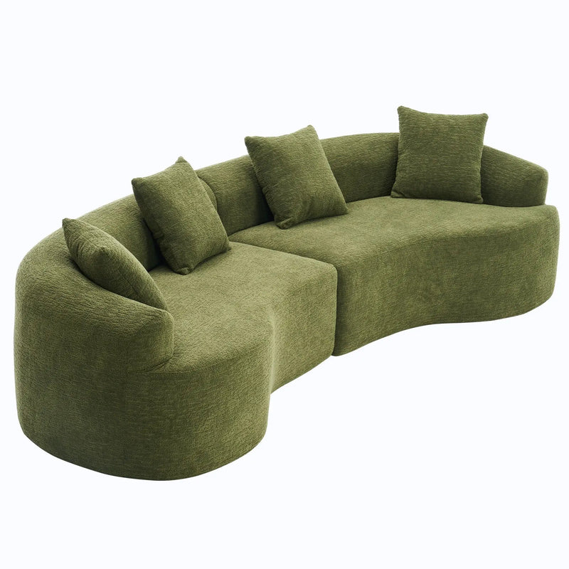 4 Seater Sofa With Fabric, 30D, 60 Hardness Full Sponge, 4 Pillow For Living Room, Home Furniture Sleeper Sectional Sofa For Apartment by HouseOfZazla