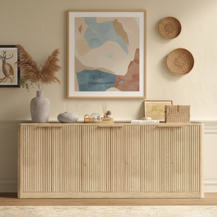 Natural Wood Sideboard Cabinet Farmhouse Buffet Cabinet by HouseOfZazla