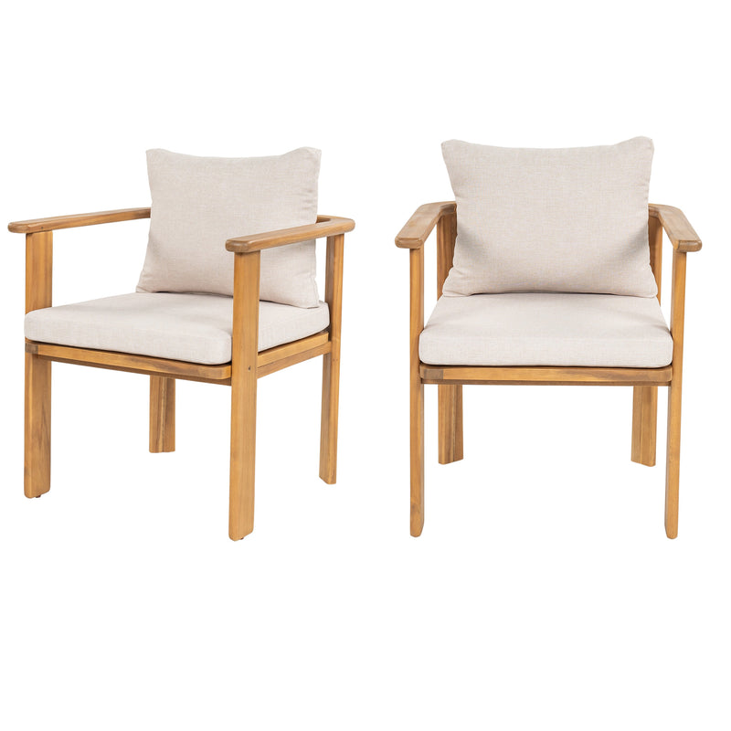 Kaja Outdoor Acacia Wood Dining Chair, Teak Finish Frame by HouseOfZazla