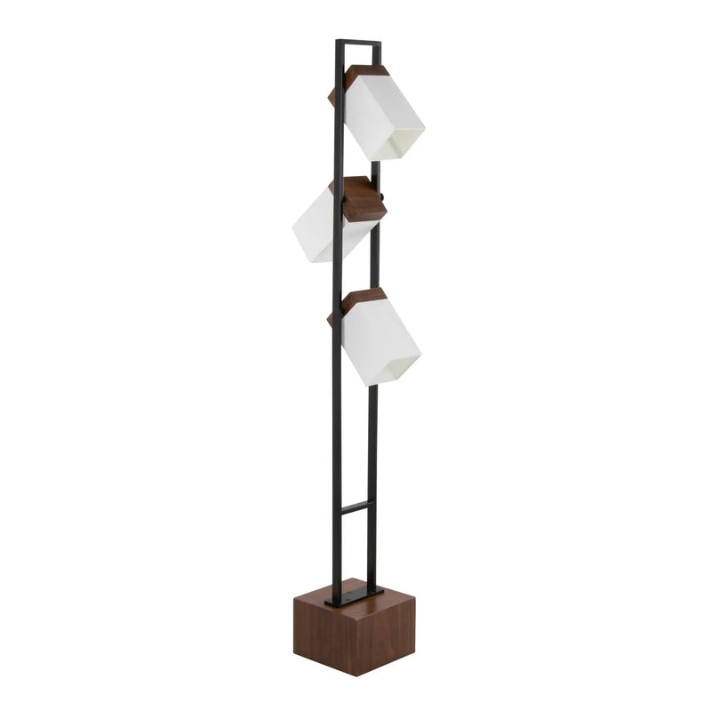 Bento - Contemporary Floor Lamp - Black / Walnut / White by HouseOfZazla