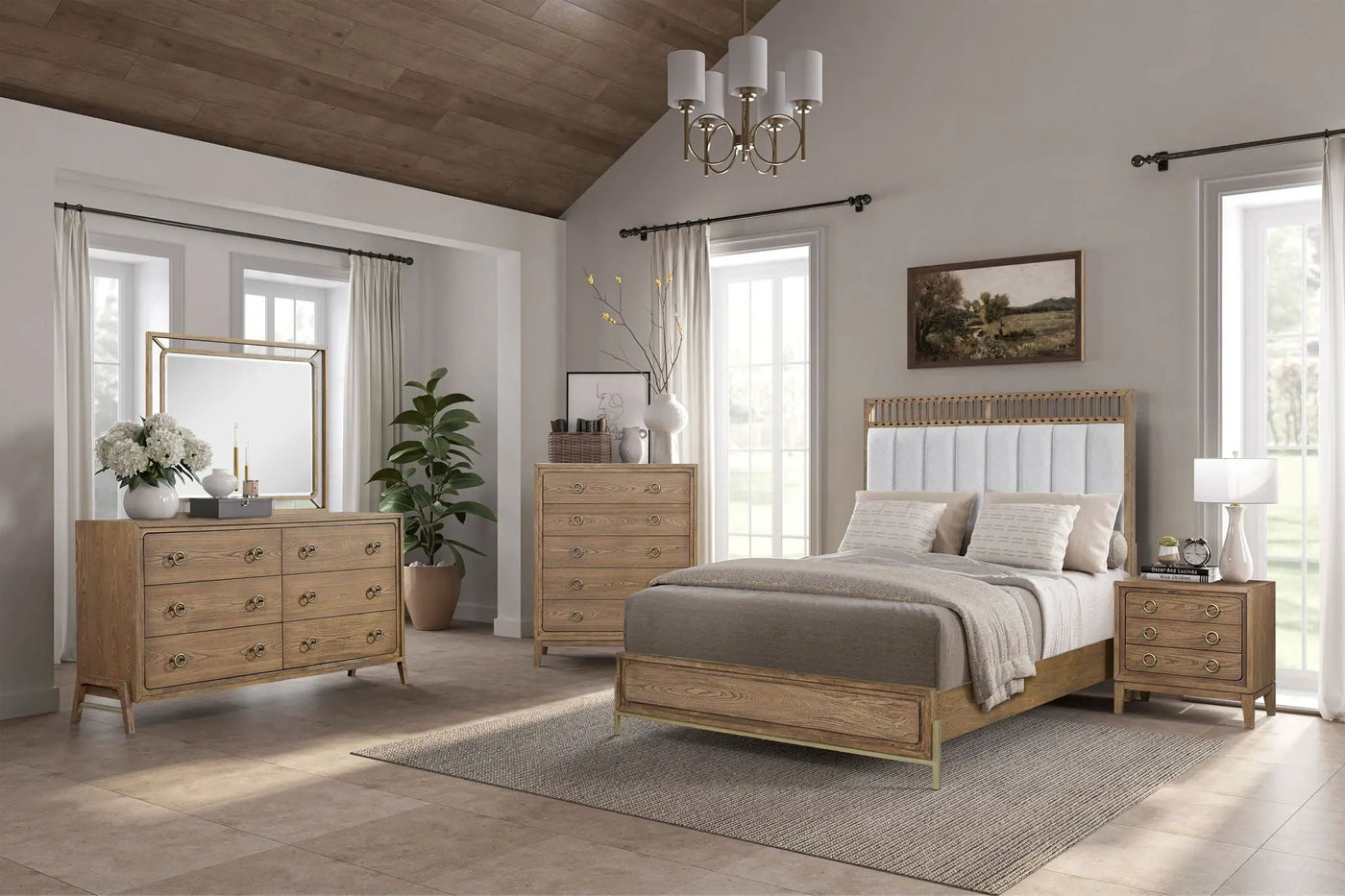 Elegant Design Upholstered And Strap Panel Bed by HouseOfZazla