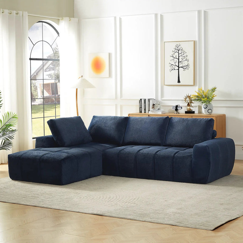 Faux Fur L-Shape Luxury Sectional Oversized Sofa by HouseOfZazla