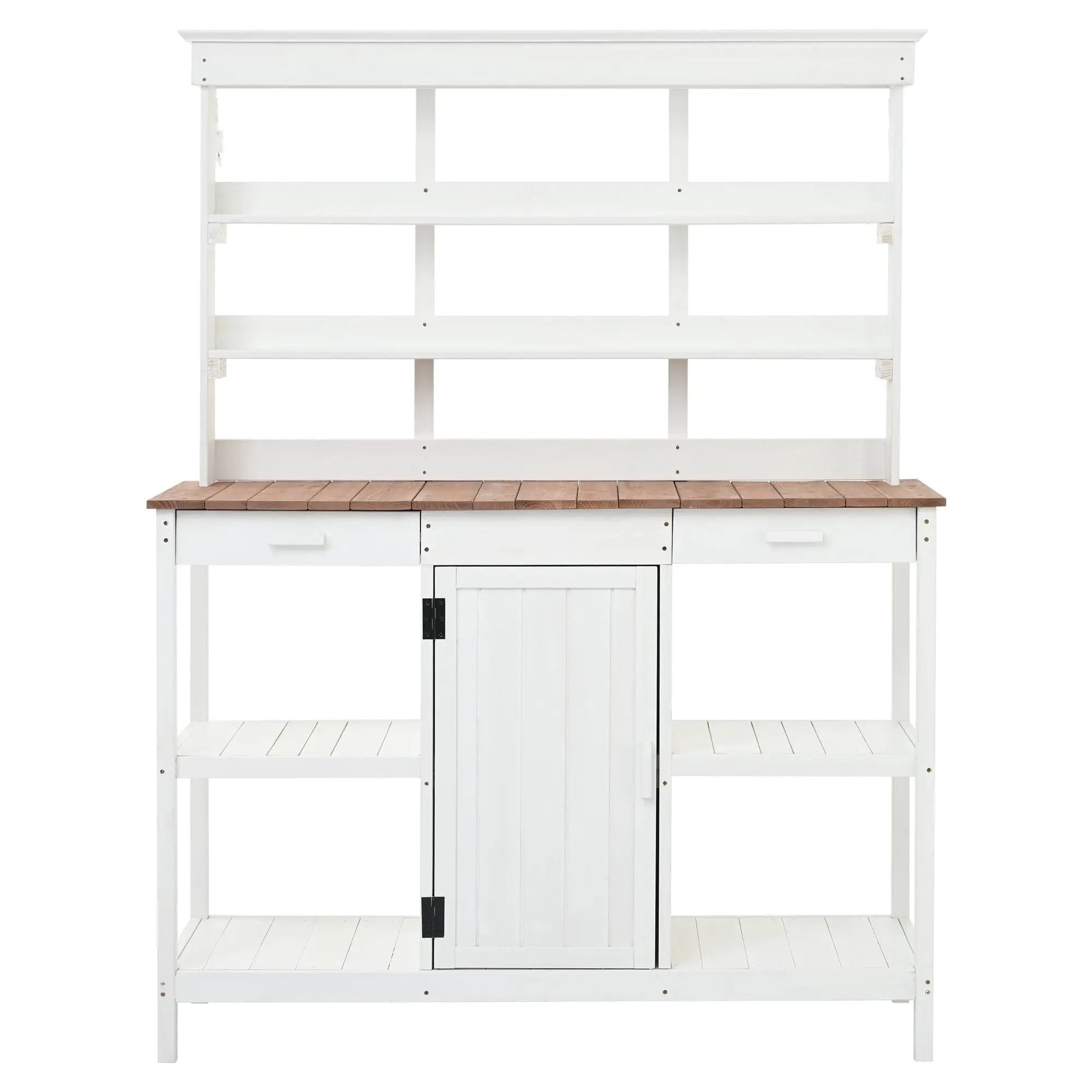 Topmax 66" Large Outdoor Farmhouse Wooden Potting Bench Table by HouseOfZazla