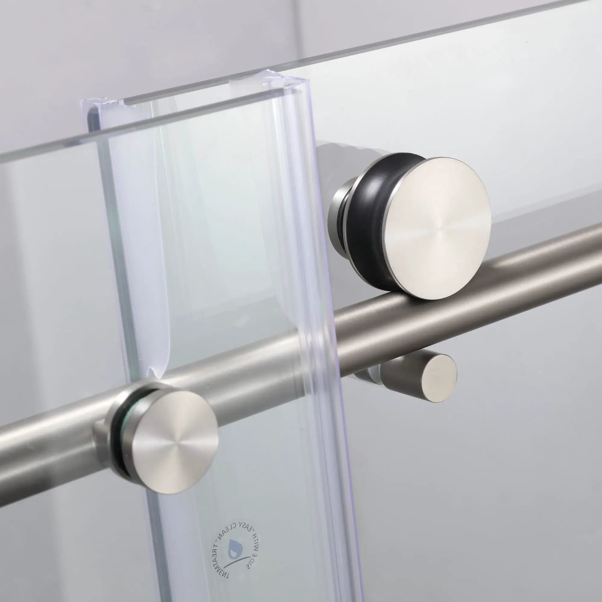 Frameless Shower Door, Clear Tempered Glass - Brushed Nickel by HouseOfZazla
