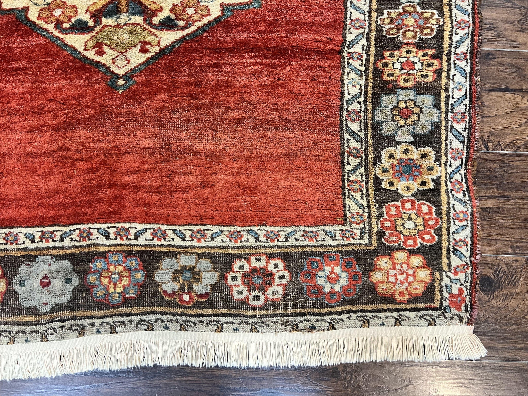 Antique Persian Bidjar Rug 4x8, Triple Medallions, Handmade Oriental Carpet, 1920s Rug, Wool Rug, Red by Jewel Rugs