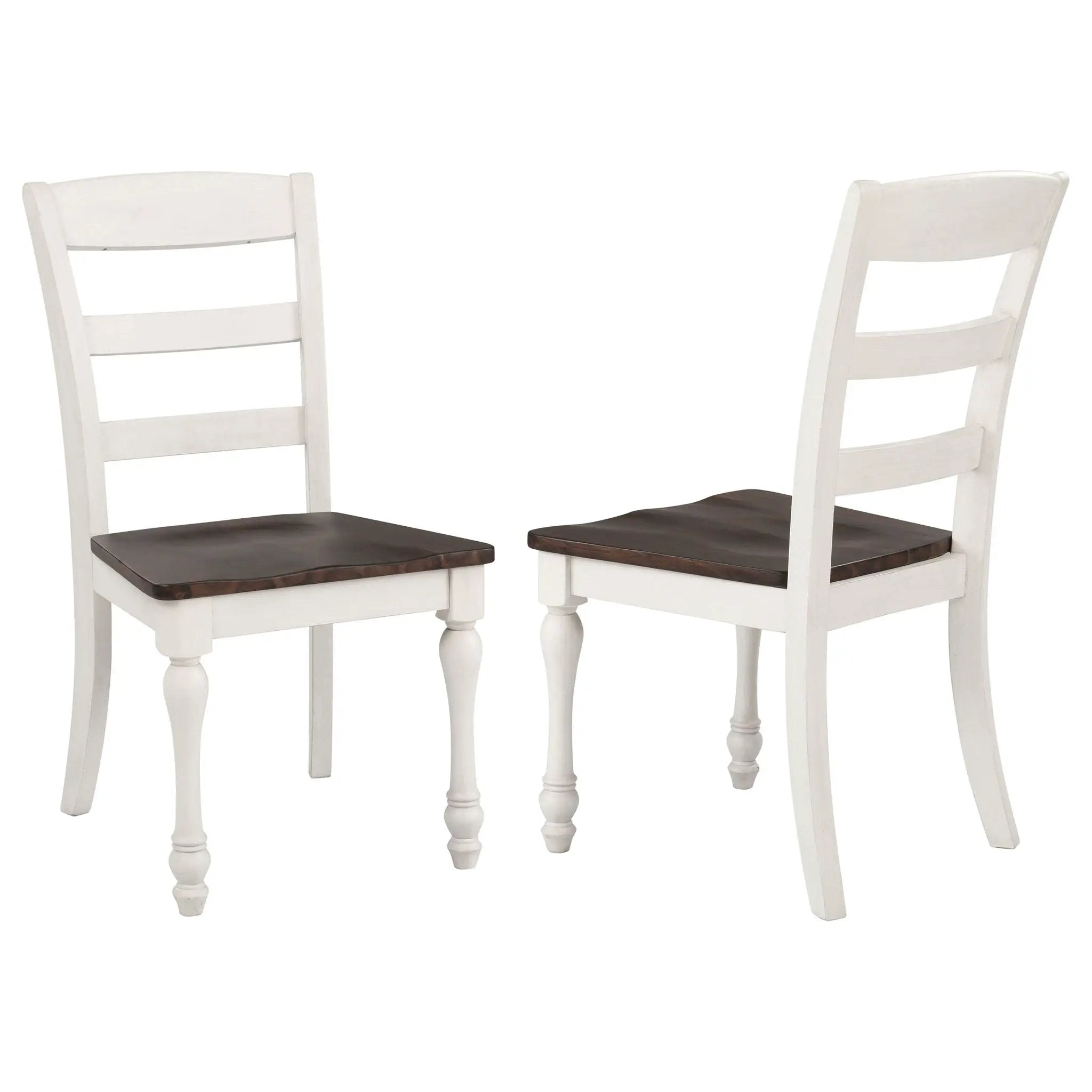 Ladder Back Side Chair With Saddle Seat (Set of 2) - White by HouseOfZazla