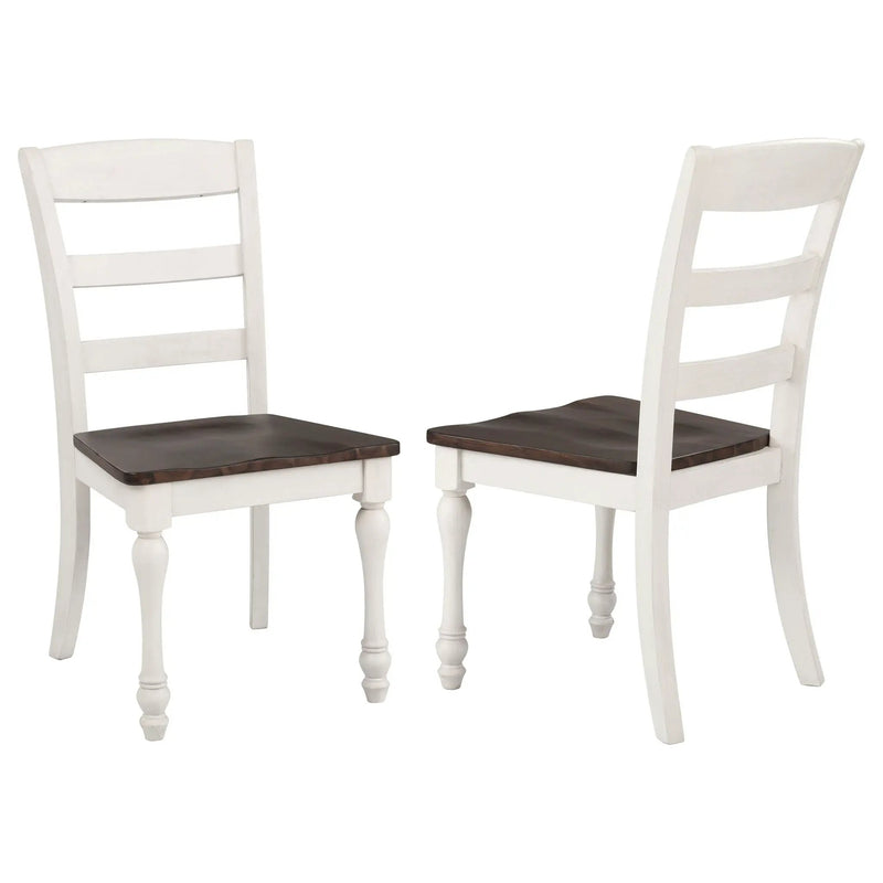 Ladder Back Side Chair With Saddle Seat (Set of 2) - White by HouseOfZazla