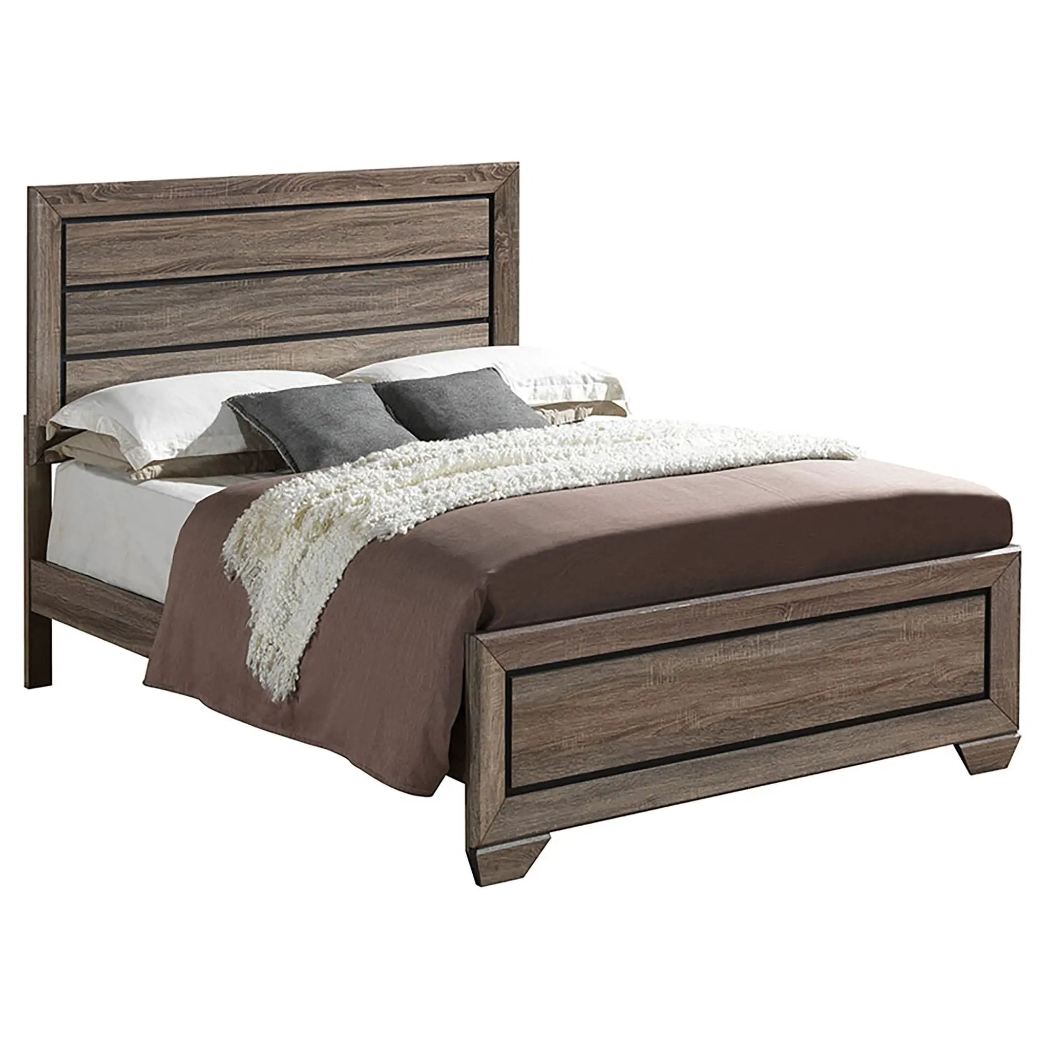 Kauffman 4-piece California King Bedroom Set Washed Taupe by Unique Piece Furniture