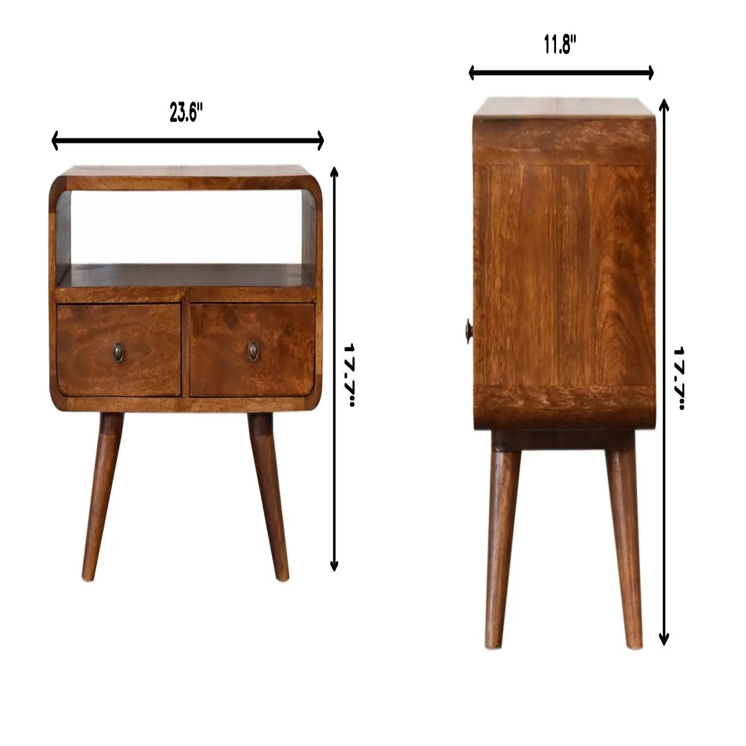 Solid Wood Curved Media Unit by HouseOfZazla