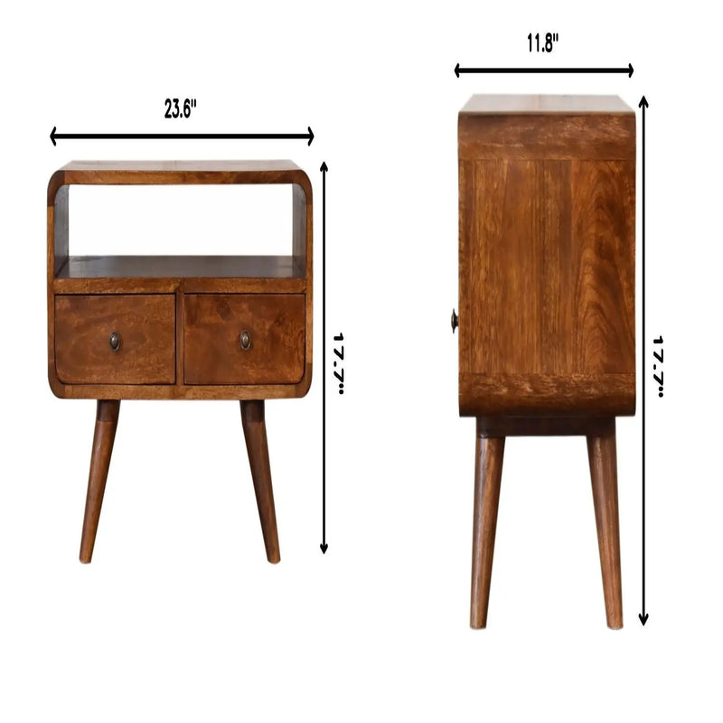 Solid Wood Curved Media Unit by HouseOfZazla