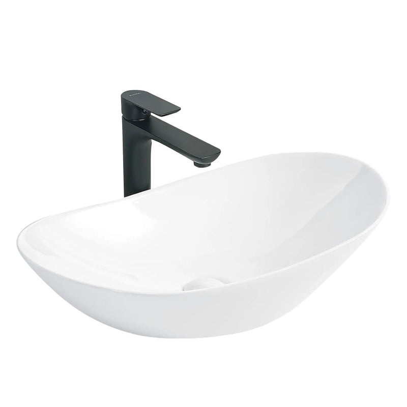 White Oval Ceramic Vessel Sink by HouseOfZazla