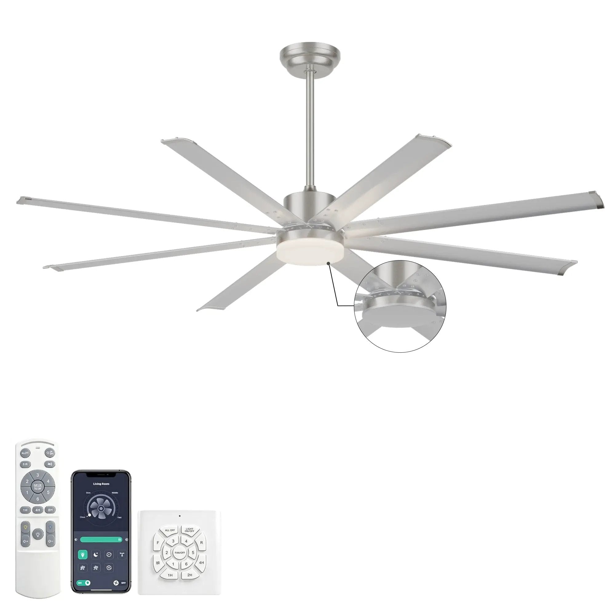 72 Inch Industrial PM DC Motor Ceiling Fan by HouseOfZazla