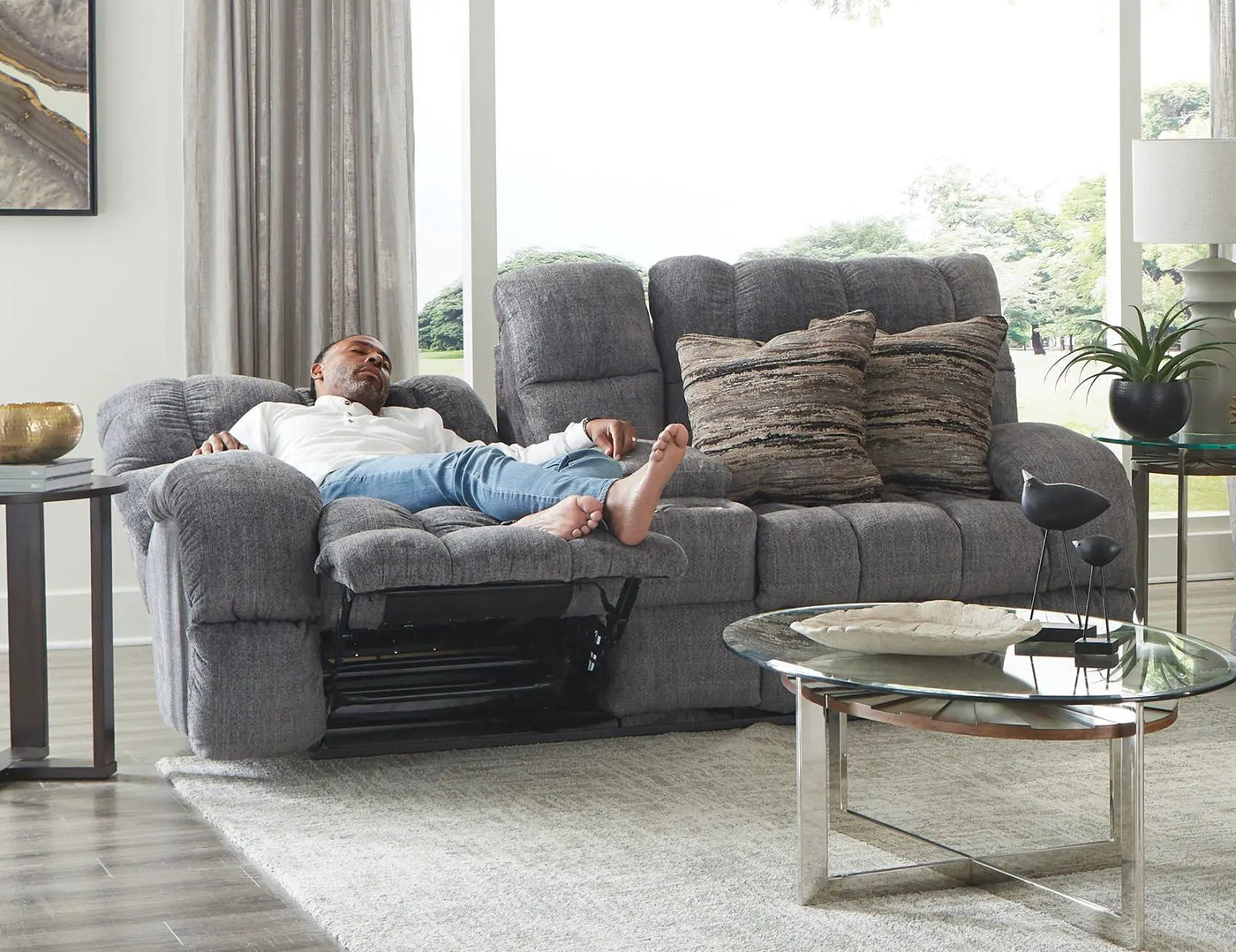 Ashland - Lay Flat Reclining Console Loveseat by Unique Piece Furniture