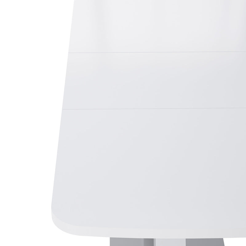 Rectangle Dining Table, Stretchable, X Shape Legs - White