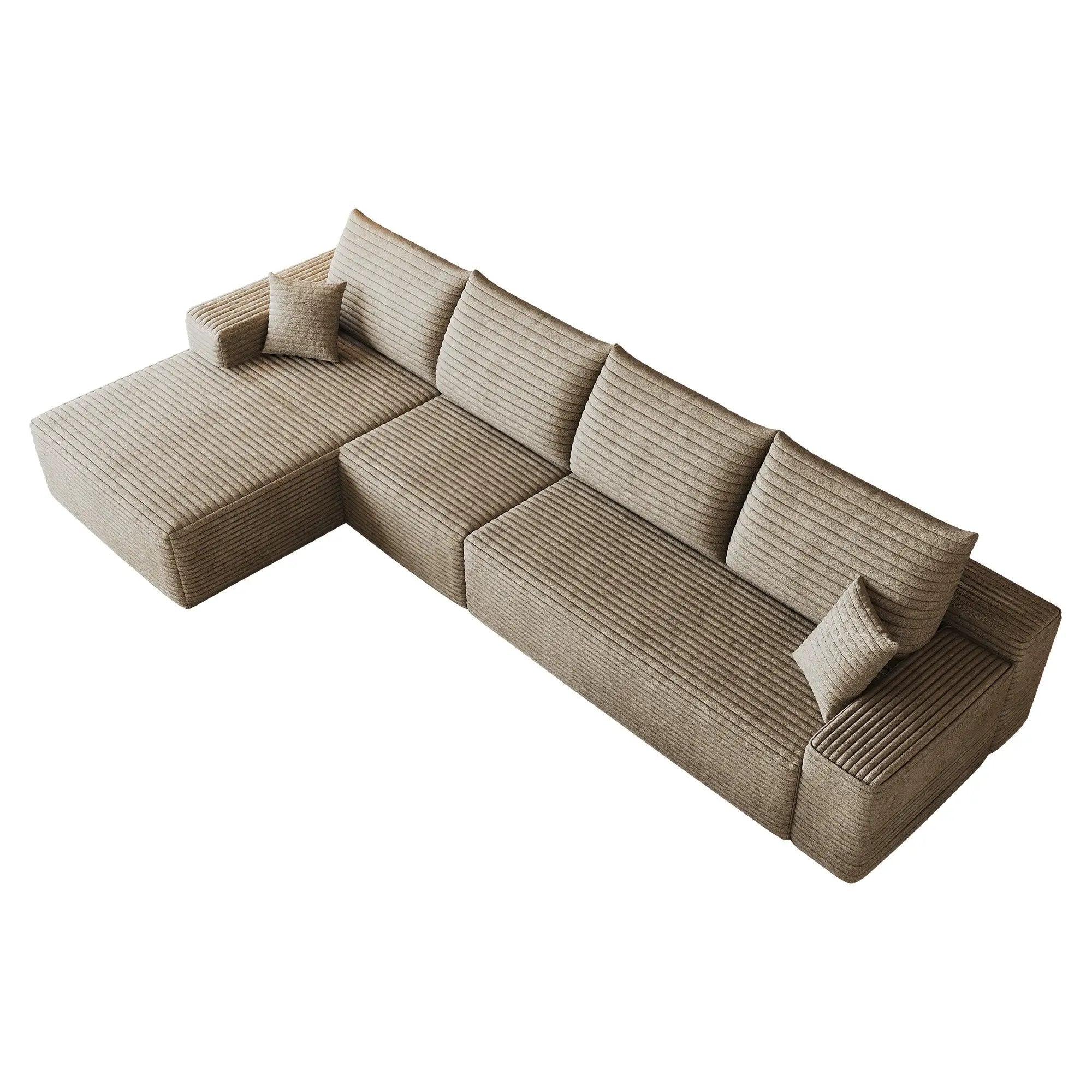 135" Cloud Sectional Couch with L-Shape Chaise by HouseOfZazla