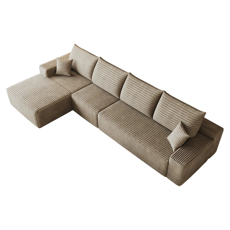 135" Cloud Sectional Couch with L-Shape Chaise by HouseOfZazla