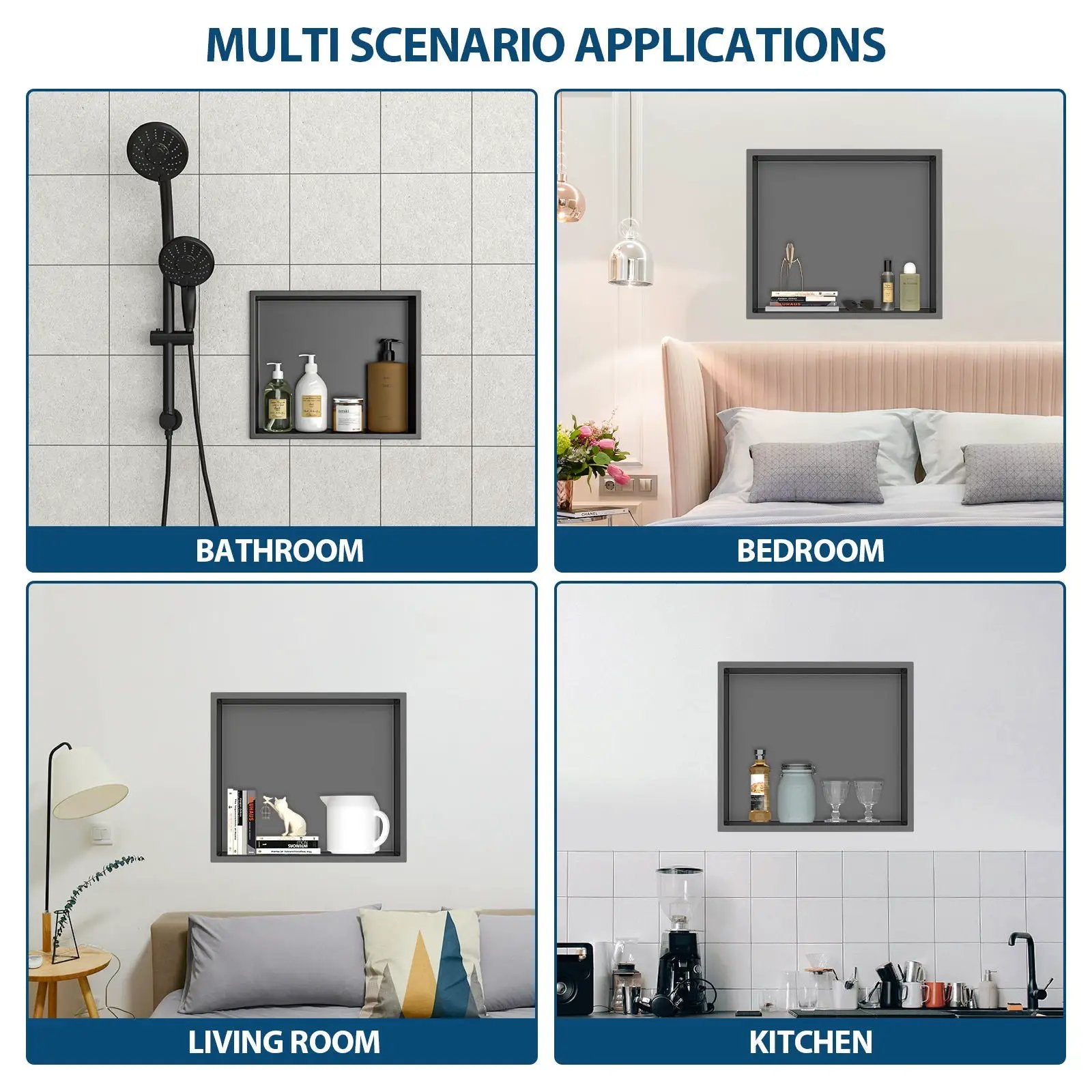 Stainless Steel Shower Niche With Seamless Design For Bathroom Storage by HouseOfZazla