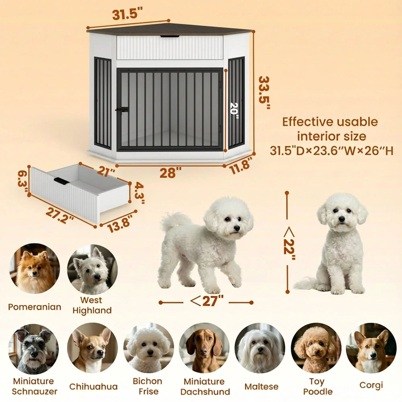 Corner Dog Crate by HouseOfZazla