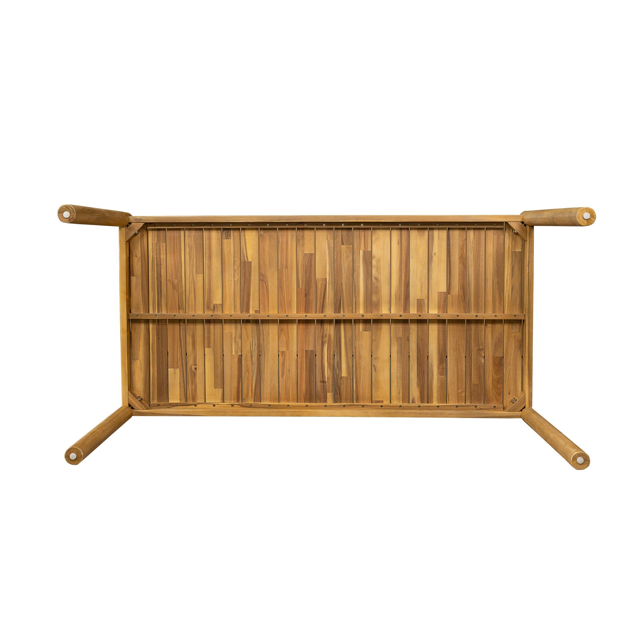 Outdoor Dining Set 1 Table 4 Chairs (Set of 5) - Teak / Beige by HouseOfZazla