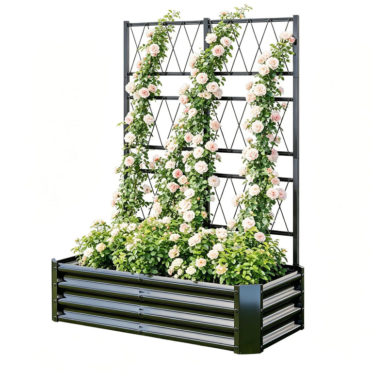 Galvanized Raised Garden Bed with Arch Trellis by HouseOfZazla