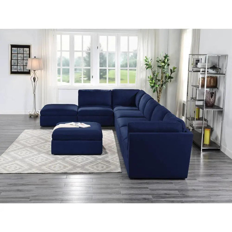 Crosby - Modular Armless Chair - Blue Fabric by Unique Piece Furniture