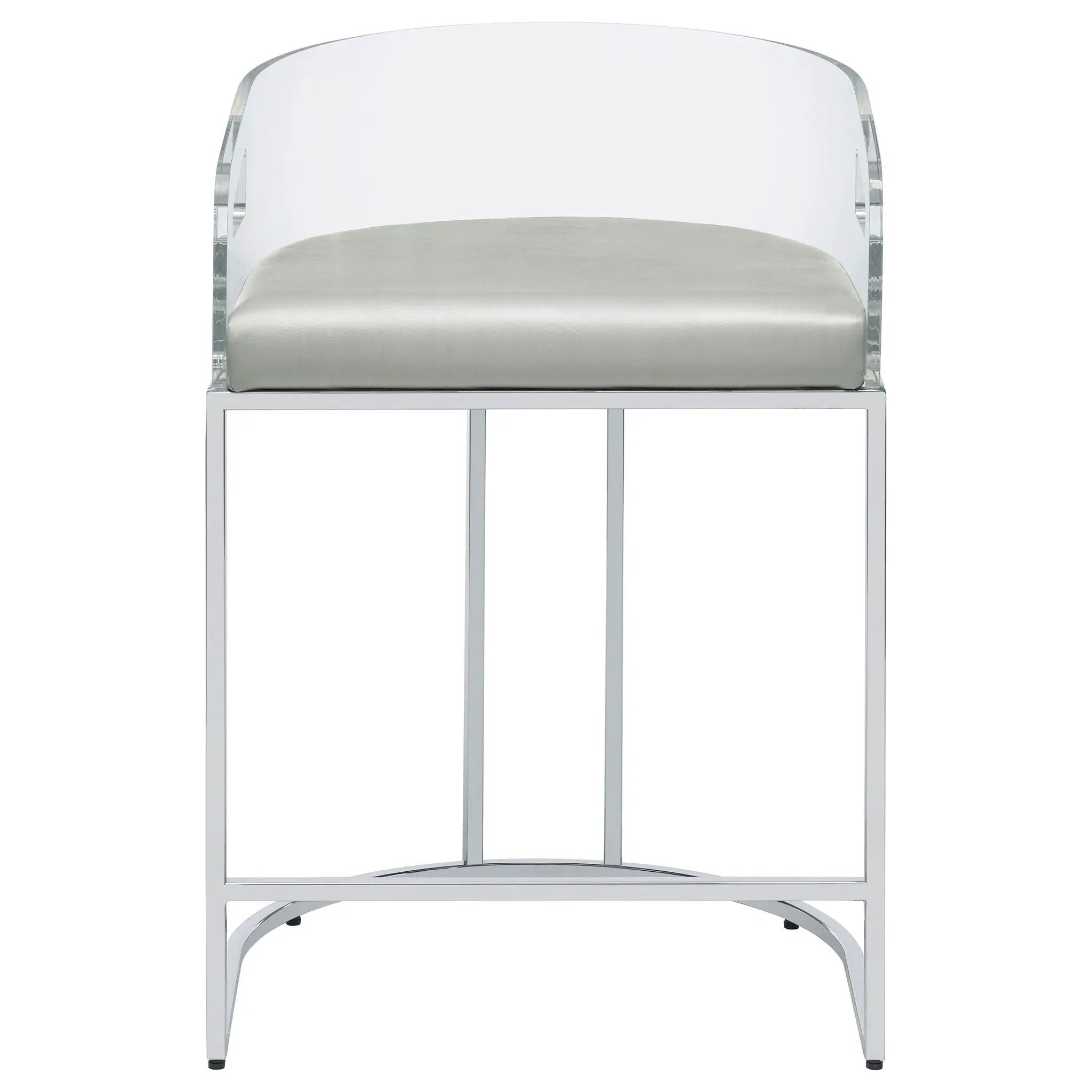 Thermosolis Clear Acrylic Counter Chair Chrome (Set of 2) by Unique Piece Furniture