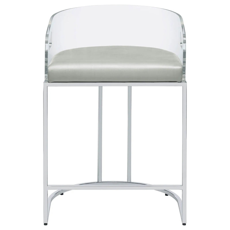 Thermosolis Clear Acrylic Counter Chair Chrome (Set of 2) by Unique Piece Furniture