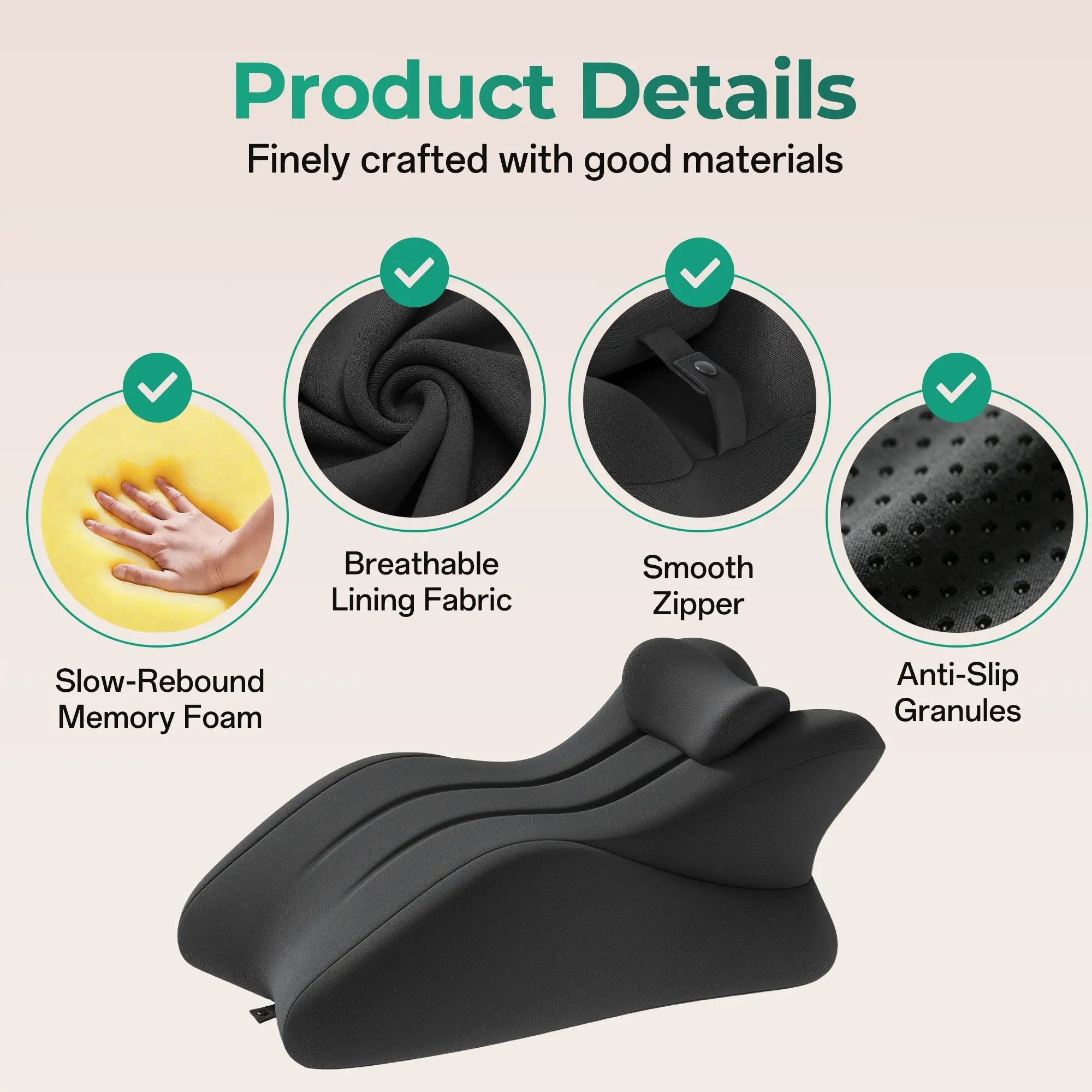 Memory Foam Ergonomic Wedge Pillow for Couples by HouseOfZazla