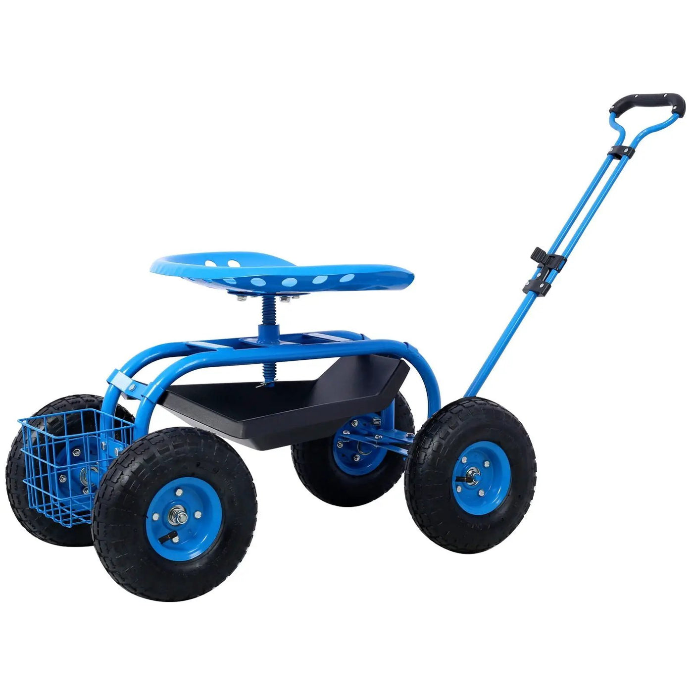 Rolling Garden Scooter Cart Seat With Wheels, 360 Swivel Seat, Tool Tray by HouseOfZazla
