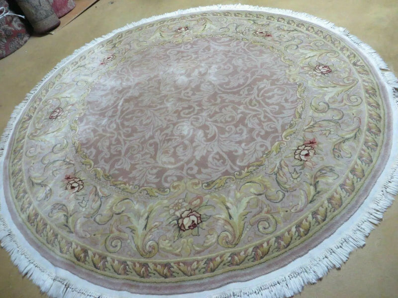 6' X 6' Round Handmade Fine Chinese Floral Oriental Silk Wool Rug Carpet Nice by Jewel Rugs