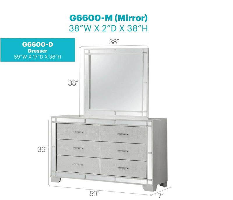 Madison - Dresser - Silver Champagne by Unique Piece Furniture