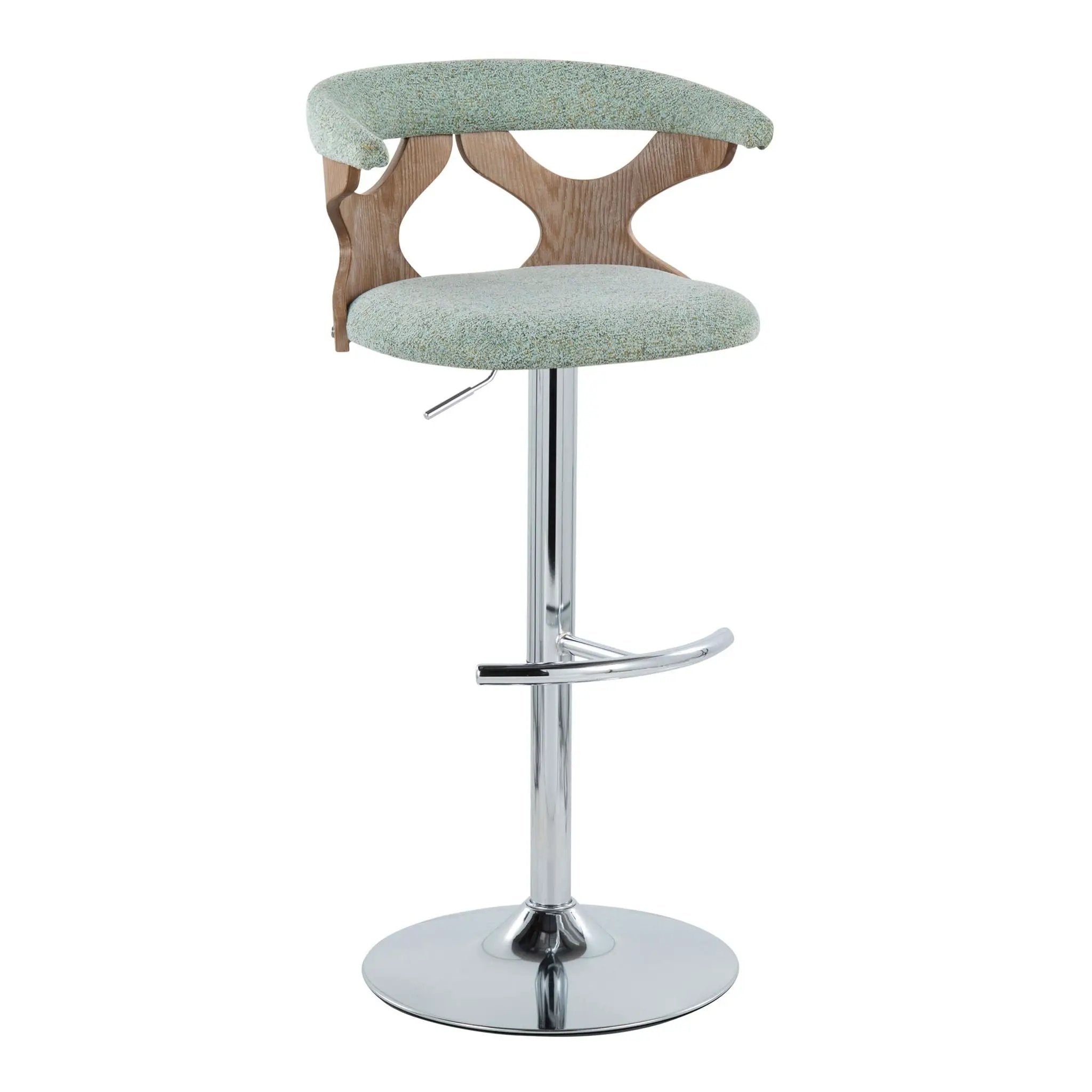 Gardenia - Contemporary Adjustable Barstool With Swivel / Rounded T Footrest (Set of 2) by HouseOfZazla