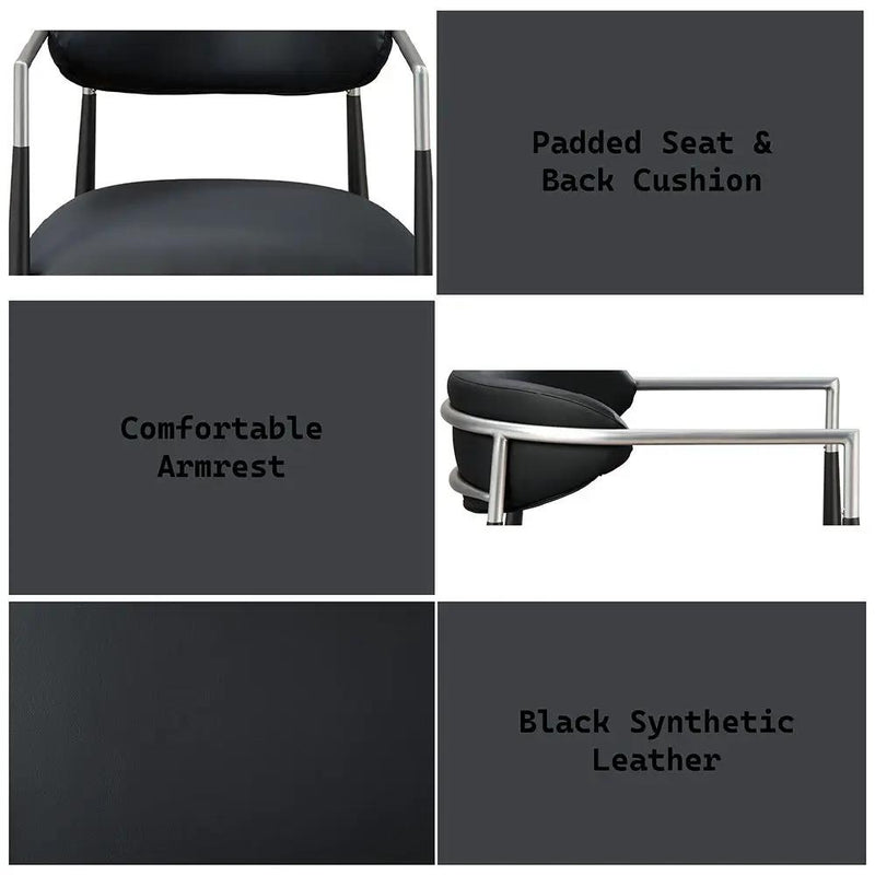 Gavan - Arm Chair (Set of 2) - Black Synthetic Leather by Unique Piece Furniture