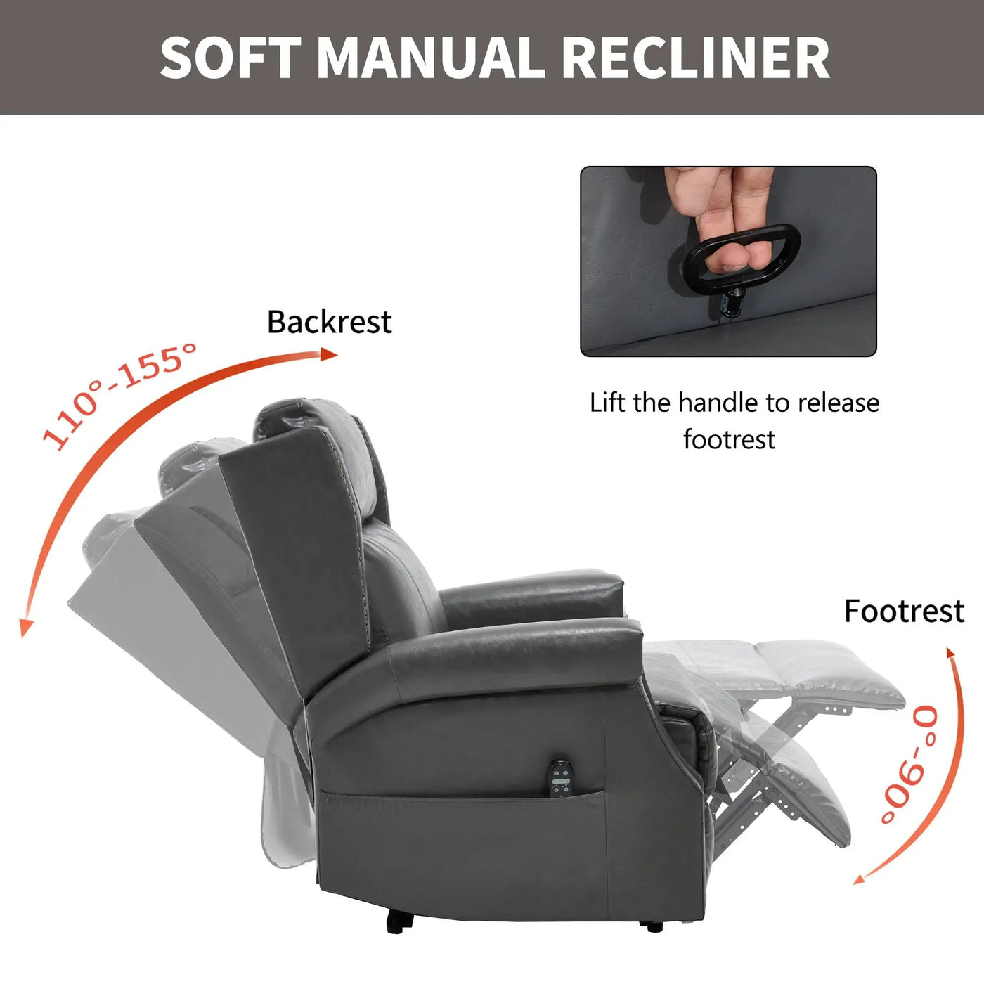 Manual Recliner Chair With Heavy Duty Motion Mechanism, 8 Vibrating Nodes And 3 Massage Modes For Living Room by HouseOfZazla