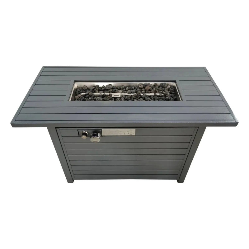 Propane Outdoor Fire Pit Table With Lid - Gray by Unique Piece Furniture