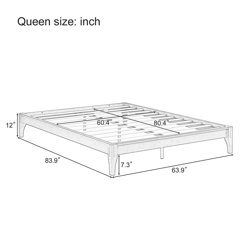 Queen Size Platform Bed Frame With Wood Slat And Metal Support - Chocolate by Unique Piece Furniture