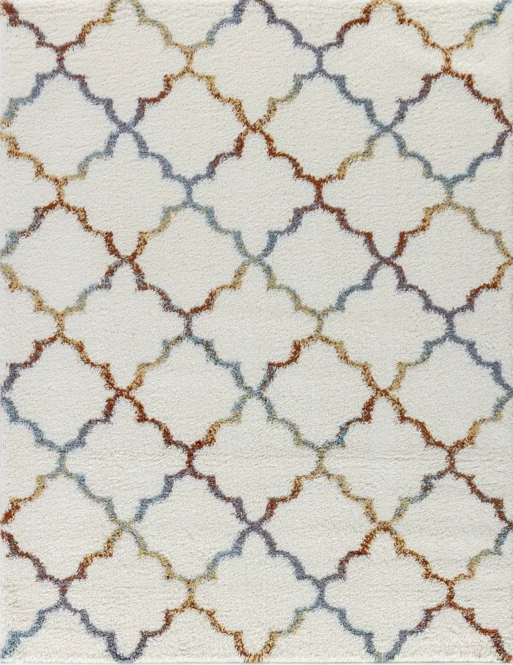 Loft Shag - 7'10" X 9'10" Shaggy Area Rug Polypropylene - Ivory by HouseOfZazla