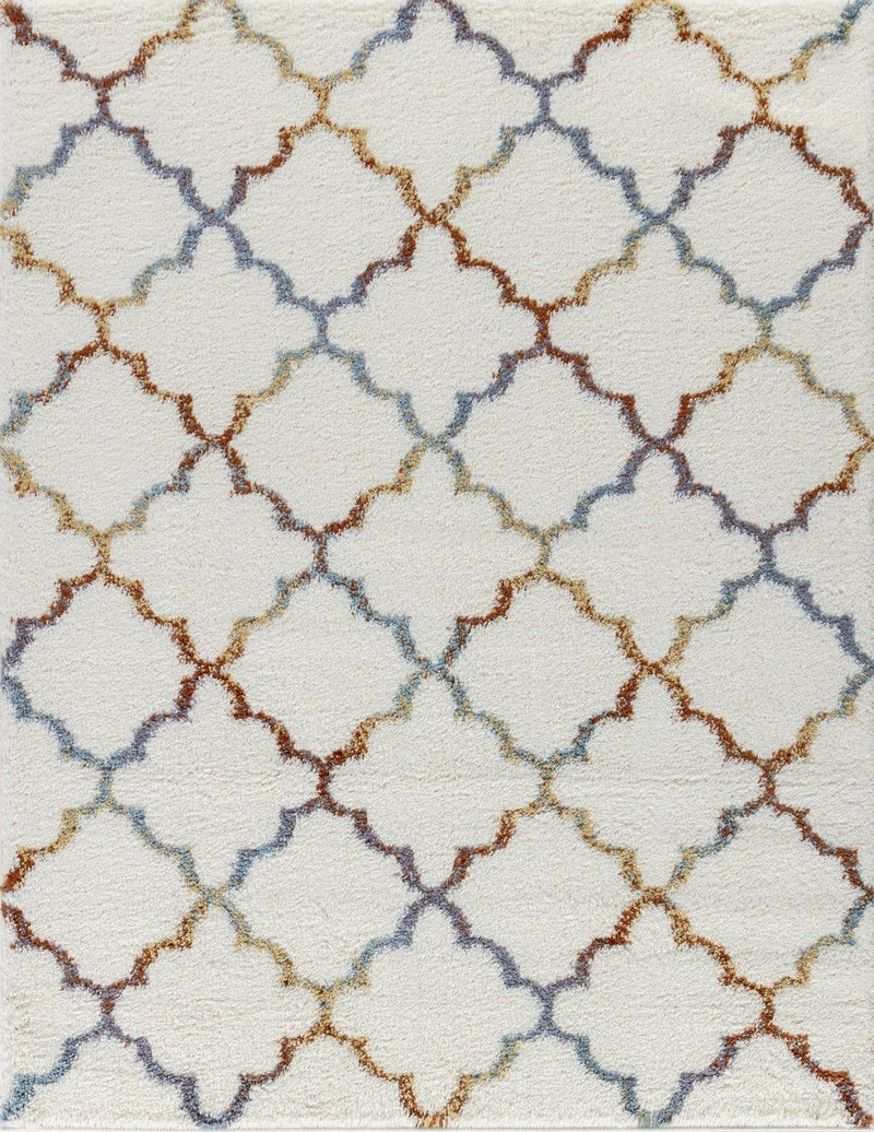 Loft Shag - 7'10" X 9'10" Shaggy Area Rug Polypropylene - Ivory by HouseOfZazla