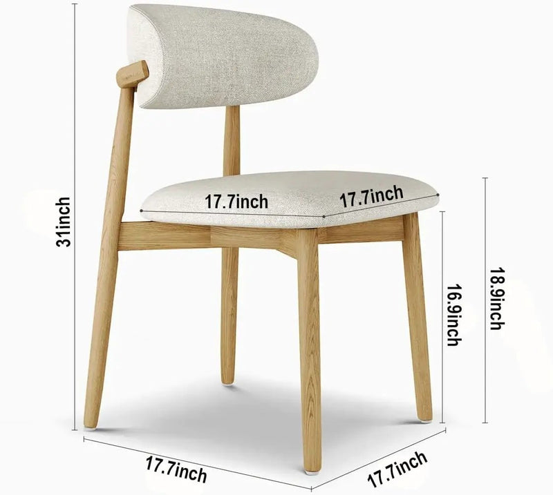 Set of 2 Solid Ash Wood Dining Chairs by HouseOfZazla