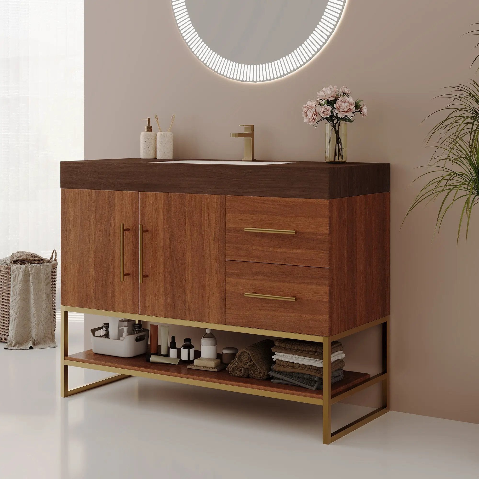 36" Modern Free-Standing Bathroom Vanity with Seamless Ceramic Sink by HouseOfZazla