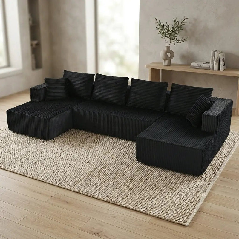 132.1 Inch Modular Sectional Sofa with Double Chaise by HouseOfZazla